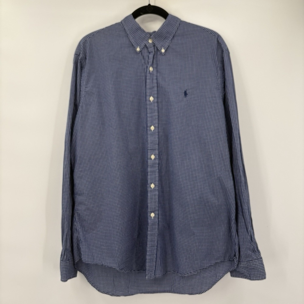Polo Ralph Lauren Men's Blue Long Sleeve Performance Button Down Shirt Size 2XL